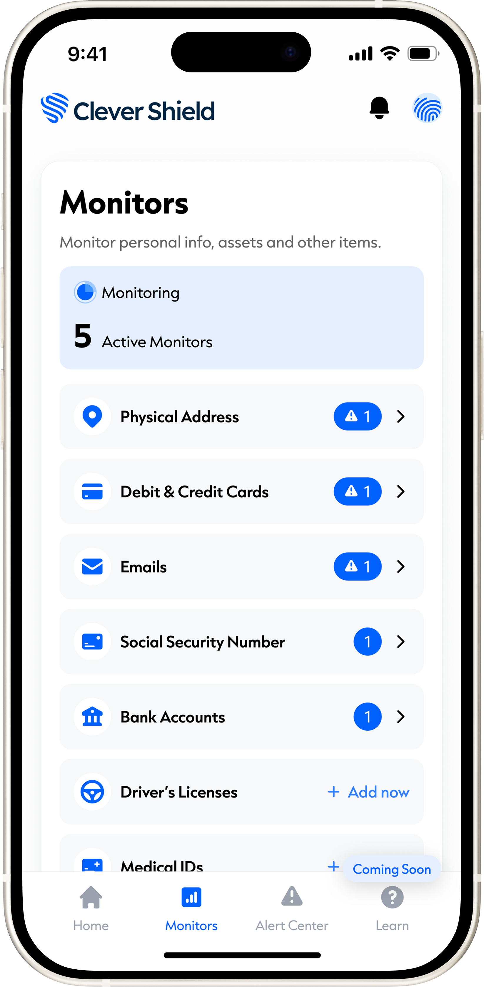 Clever Shield app on iPhone